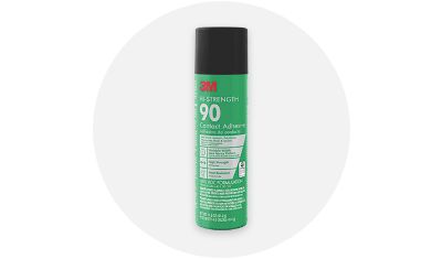 Glue and adhesive product inside grey circle