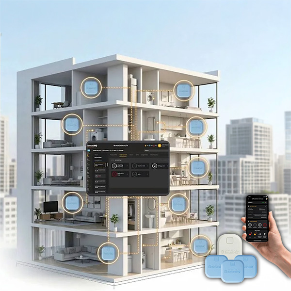 Example of SmartHQ Leak Detect set up in a highrise building