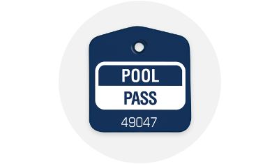Image of a pool pass in a gray circle