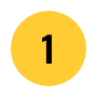 Black number one inside a solid yellow circle