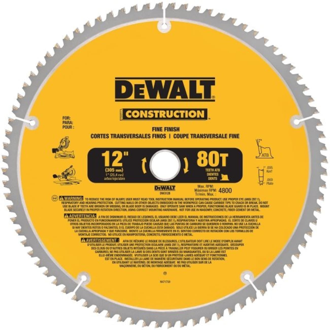 Dewalt Series 20 12" Combo Saw Blade Pack