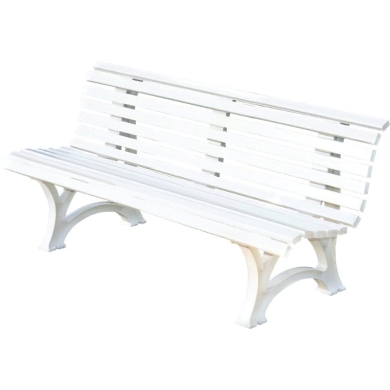 Xpedx Florida Park Bench, White Plastic Resin, 10919056