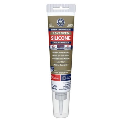 GE 2.8 Oz Silicone 2 Kitchen And Bath Sealant, Clear, Case Of 12