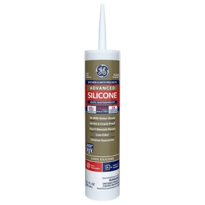 GE 10.1 Oz Silicone 2 Kitchen And Bath Sealant, Clear, Case Of 12
