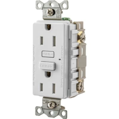 Hubbell® 15 Amp 125 Volt Commercial Self-Test Tamper-Resistant Gfci Receptacle (White)