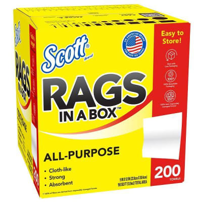 Scott® Rags In A Box Cloth-Like Rags (200 Rags-Box)