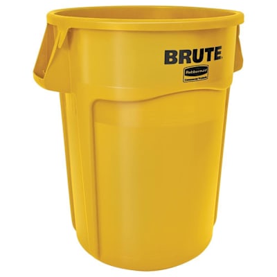 Rubbermaid Commercial Brute 55 Gal Yellow Round Utility Trash Can (3-Pack)
