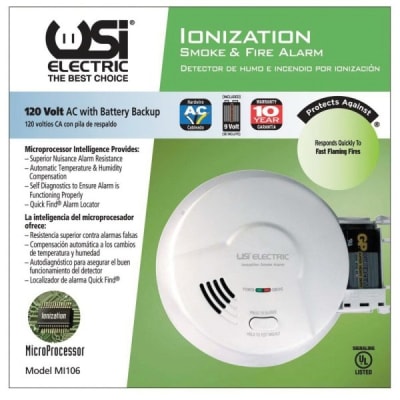 Usi Electric® Direct Wire Ionization Smoke Alarm