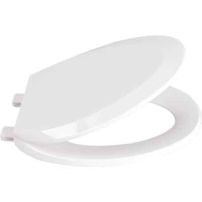 Seasons® Plastic Elongated Closed-Front Slow Close Quick-Release Toilet Seat In White
