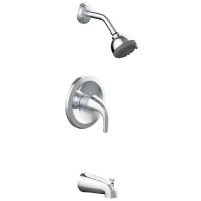 Seasons® Raleigh Single Handle Tub And Adjustable 1.8 GPM Showerhead Kit With Valve In Chrome