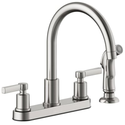 Seasons® Westwind™ Double-Handle High-Arc Kitchen Faucet With Side Sprayer In Stainless Steel