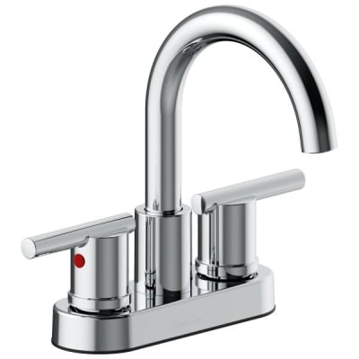 Seasons Westwind Two-Handle Centerset High-Arc Bathroom Faucet, Quick-Install Pop-Up, Chrome