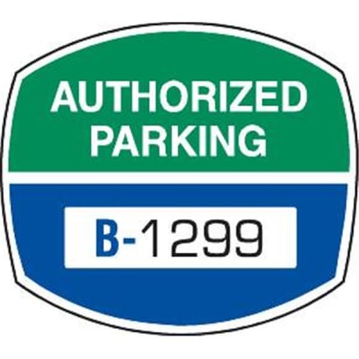 Parking Permit Static Cling, Blue/green, 2 X 1-3/4, Package Of 100