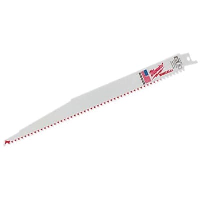 Milwaukee Sawzall 12 In. 5 TPI Thin Kerf Bi-Metal Wood Cutting Reciprocating Saw Blade, 5-Pack