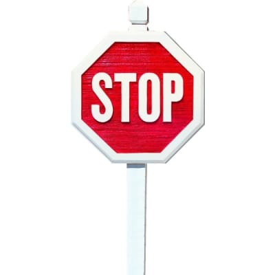 Dimensional Stop Sign, Stock Color, Non-Reflective, 24 X 24
