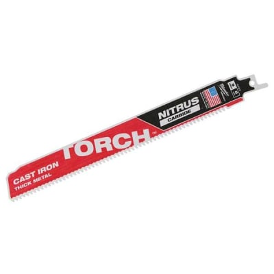 Milwaukee The Torch Sawzall 9" 8 TPI Nitrus Carbide Metal Cutting Reciprocating Saw Blade