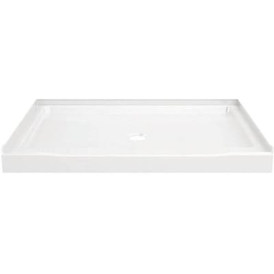 Delta Classic 48 In. X 34 In. Alcove Shower Pan Base W/ Center Drain (High Gloss White)