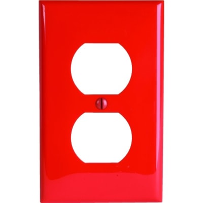 Hubbell 1-Gang Standard Receptacle Wall Plate (1-Pack) (Red)