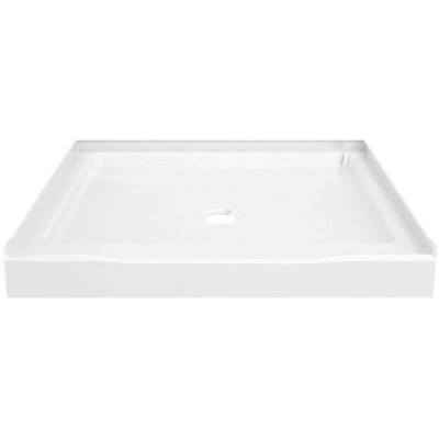 Delta 36 In. X 36 In. Alcove Shower Pan Base W/ Center Drain (High Gloss White)