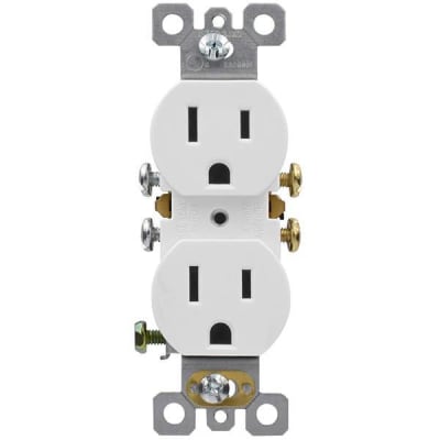 Maintenance Warehouse® 15 Amp Duplex Standard Wall Outlet (10-Pack) (White)