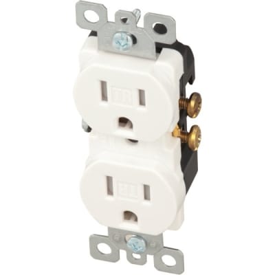 Maintenance Warehouse® 15 Amp Tamper Resistant Duplex Standard Outlet (White)