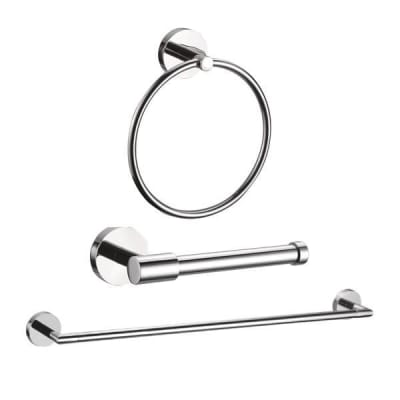 Seasons Westwind Chrome 3 Piece Kit 24" Towel Bar, Toilet Paper Holder, Towel Ring
