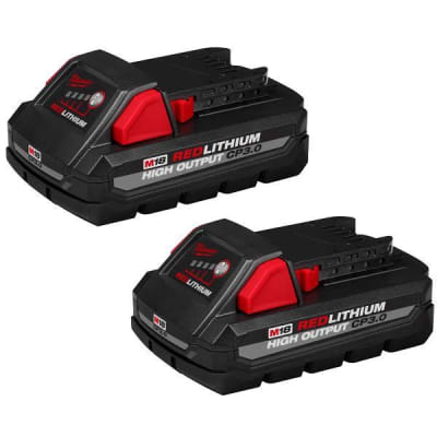 Milwaukee M18 REDLITHIUM 18v 3.0 Ah Lithium-Ion High Output Cp Battery 2-Pack