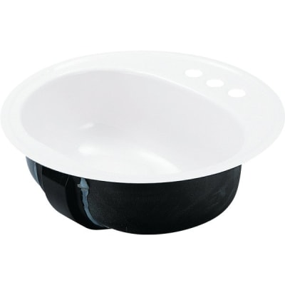 Bootz 18" Round Lavatory Sink White Porcelain Steel