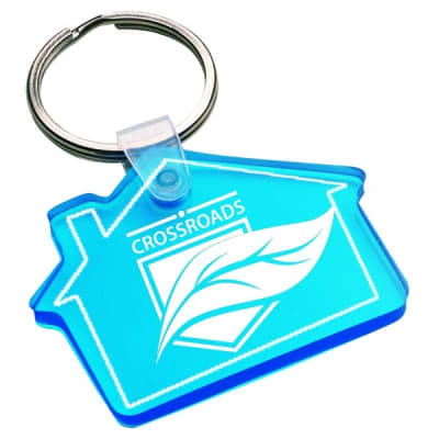 Custom Soft Plastic Key Tag, House Shape With Imprint On One Side