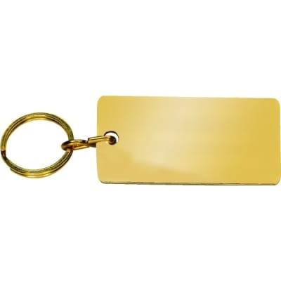 Customizable Aluminum Key Tag, Gold, Small, Rectangle