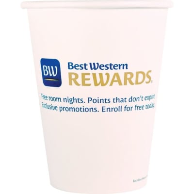 Best Western Rewards 12oz Unwrapped Uninsulated Hot Paper Cup Case Of 1,000