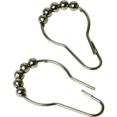 Chrome Roller Curtain Rings, Package Of 12