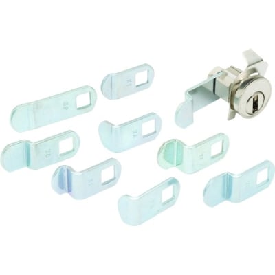 Aluminum Face Mailbox Lock, Universal 9-Cam, Xl Keyway Nickel Finish