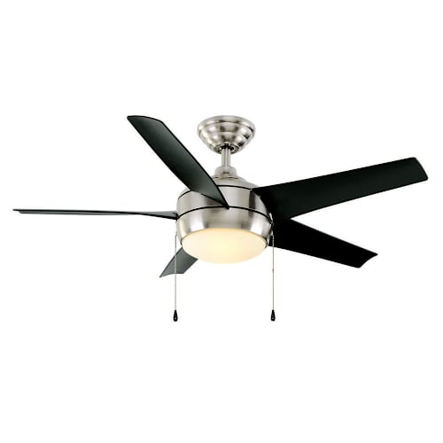 Seasons Bryza 44" Brushed Nickel Indoor Ceiling Fan With Light And Matte Black    (5-Blade)