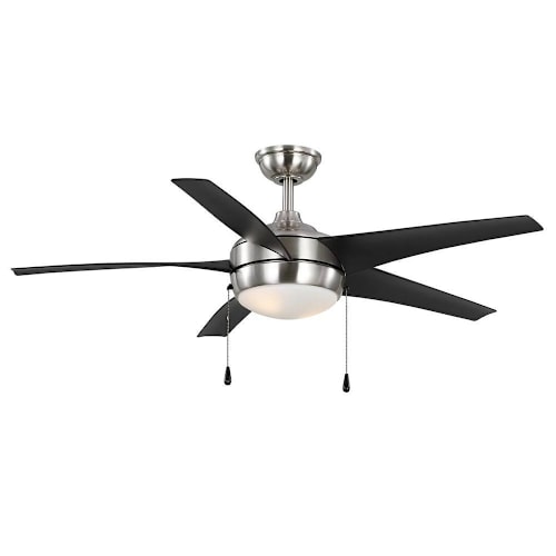 Seasons Bryza 52" Brushed Nickel Indoor/Outdoor Ceiling Fan With Light And Matte Black    (5-Blade)