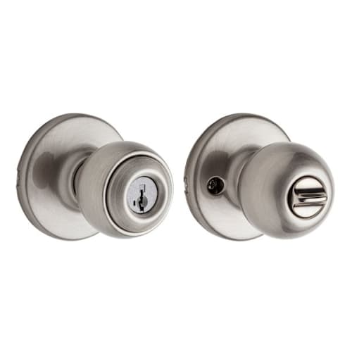 Kwikset Polo Satin Nickel Keyed Entry Door Knob with SmartKey Security