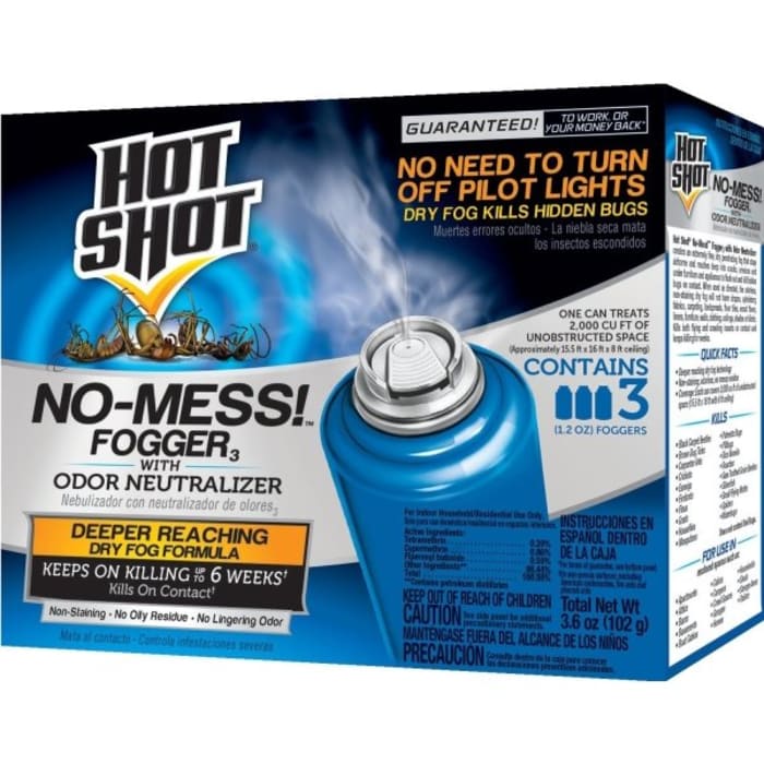 Hot Shot 1.2 Oz. No Mess Insect Fogger W/ Odor Neutralizer (3-Pack)
