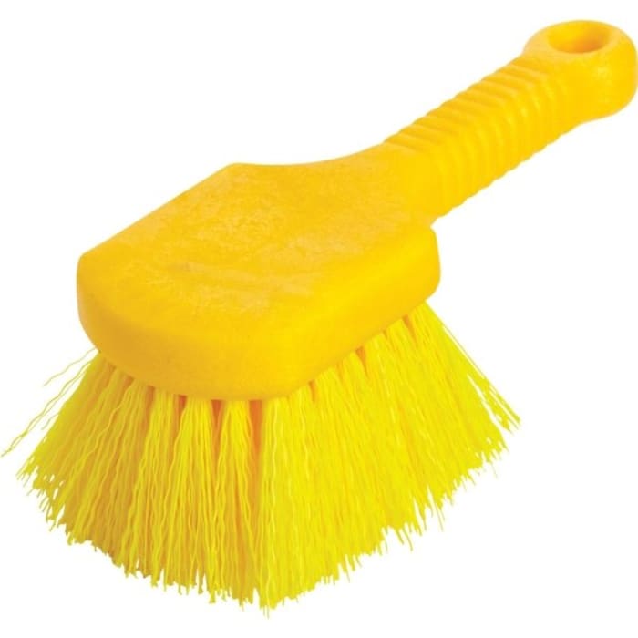 Rubbermaid Commercial Yellow Scrub Brush W/ 8 In. Handle (6-Pack)