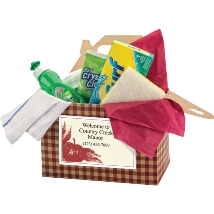 Kitchen Essentials Gift Box, Burgundy Gingham Design