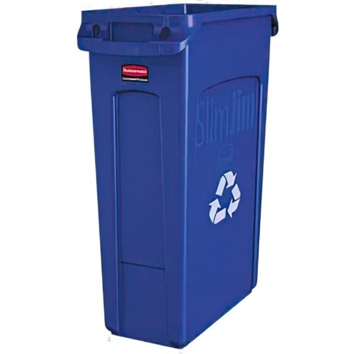 Rubbermaid Commercial Slim Jim 23 Gallon Recycling Bin (Blue)