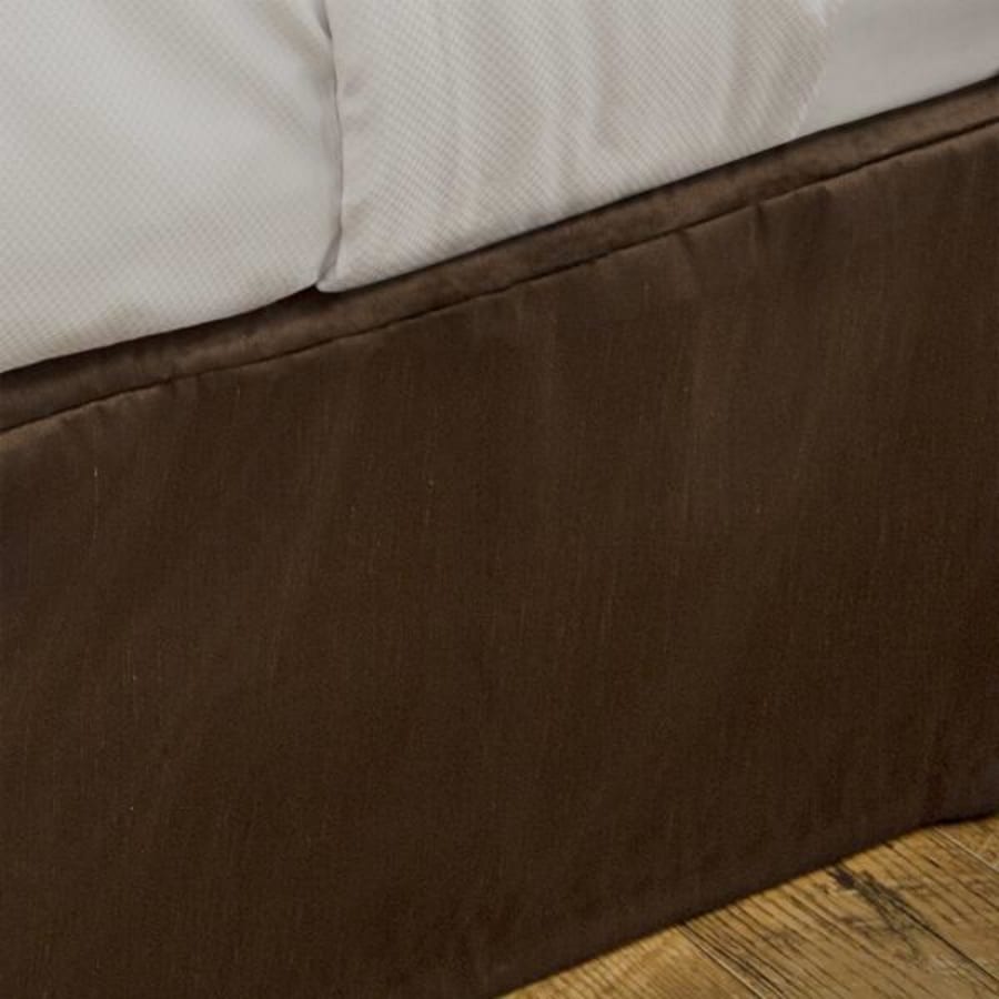 Brown suede bed skirt online