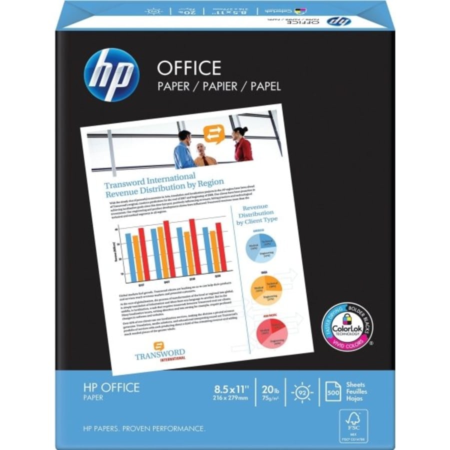 HP Printer Paper | 8.5 x 11 Paper | Premium 32 lb | 6 Pack - 3000 Sheets |  100 Bright | Made in USA - FSC Certified | 113100C