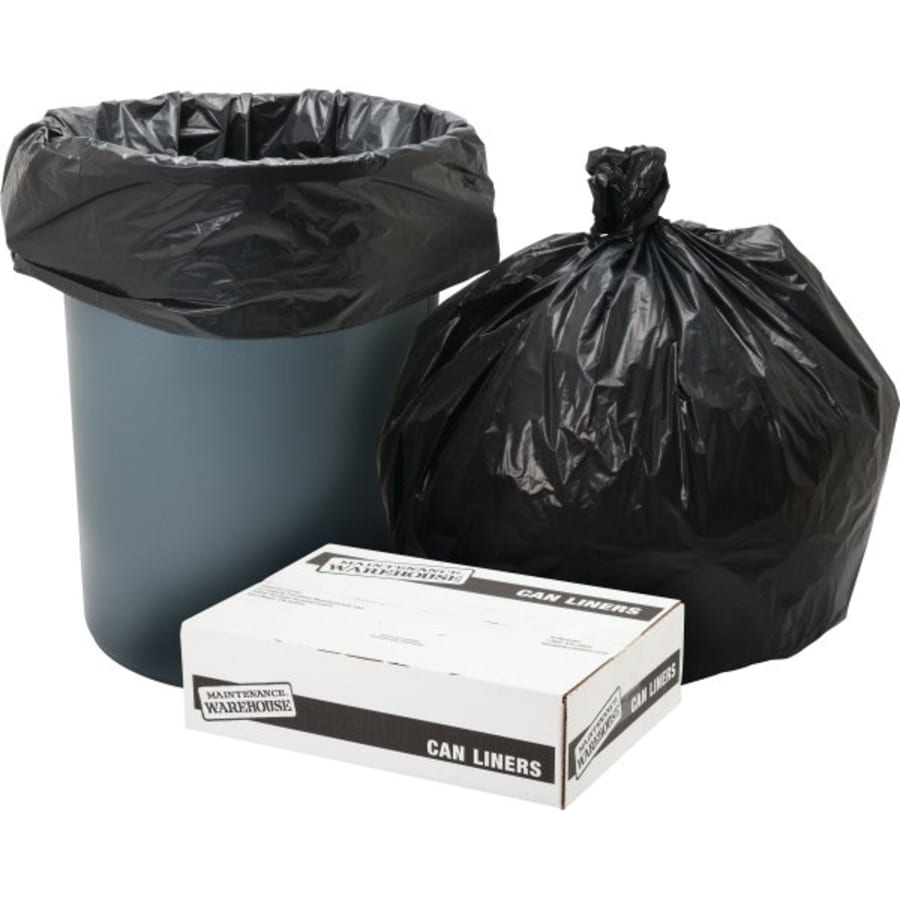 Lavex Pro 45 Gallon 3 Mil 40 x 46 Low Density Heavy-Duty Industrial  Contractor Black Trash Bag / Can Liner - 50/Case