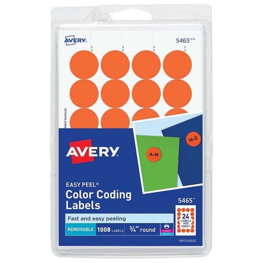  Avery 1/4 Round Self-Adhesive Reinforcement Labels