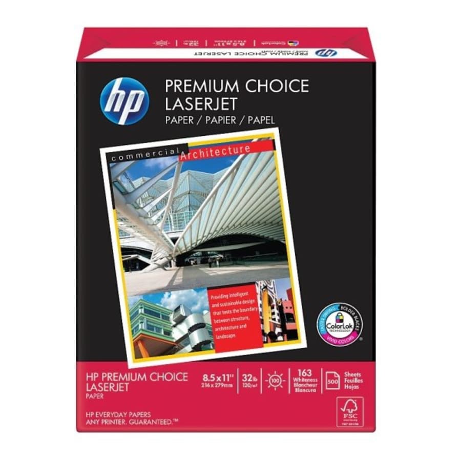 HP Printer Paper Premium 32lb, 8.5x11, 100 Bright, 6 Ream Case, 3000 Sheets