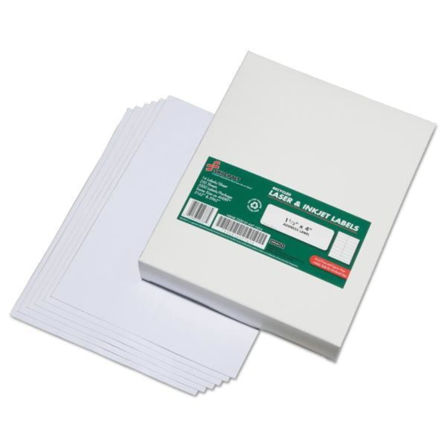 Skilcraft Recycled Address Labels, Printers, 2 X 4, White, 10 ...