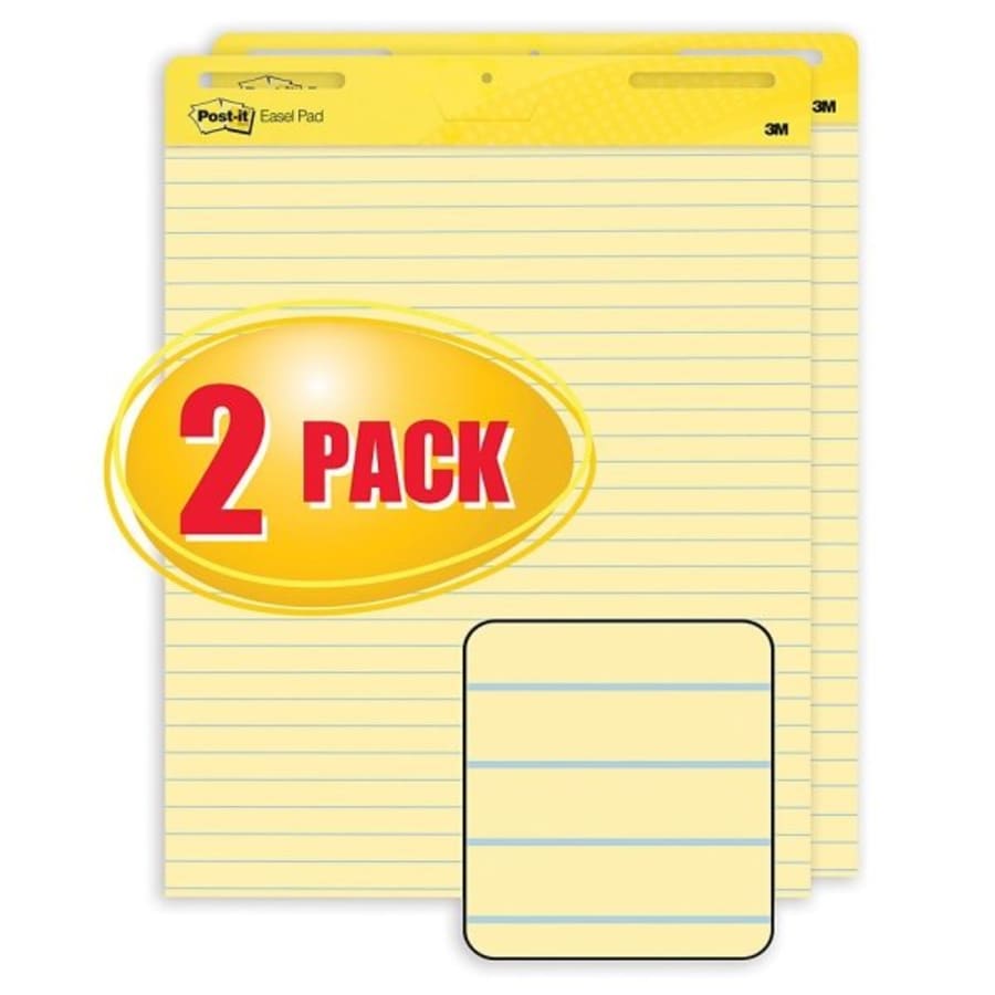 Post-it® Super Sticky Easel Pad, 25 in. x 30 in. Sheets, Yellow