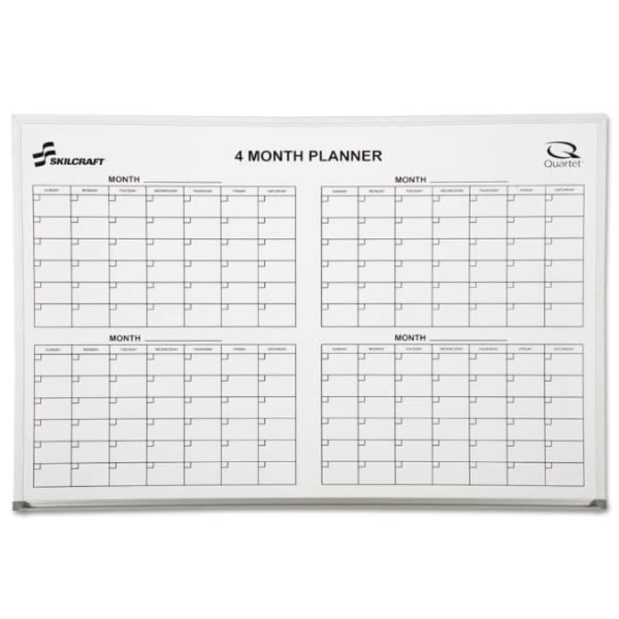 Skilcraft Quartet 4 Month Cubicle Calendar Board 24 X 36 Hd Supply