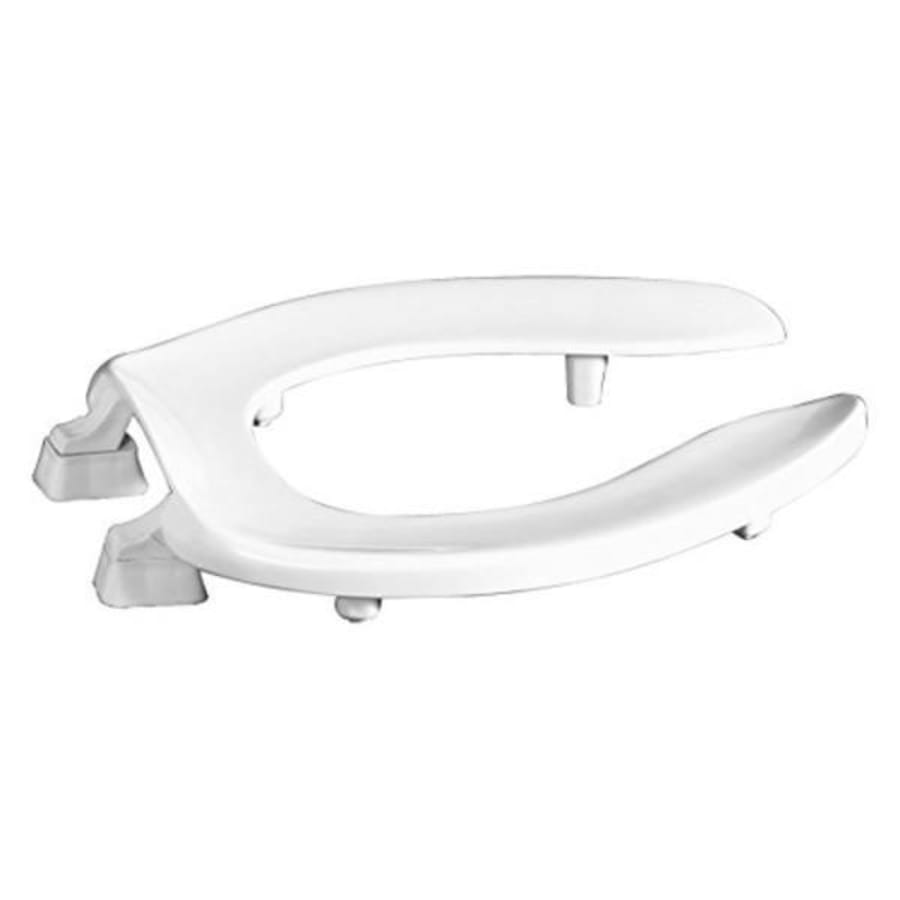 BEMIS 1055 000 Commercial Heavy Duty Open Front Toilet Seat without Cover,  ELONGATED, Plastic, White
