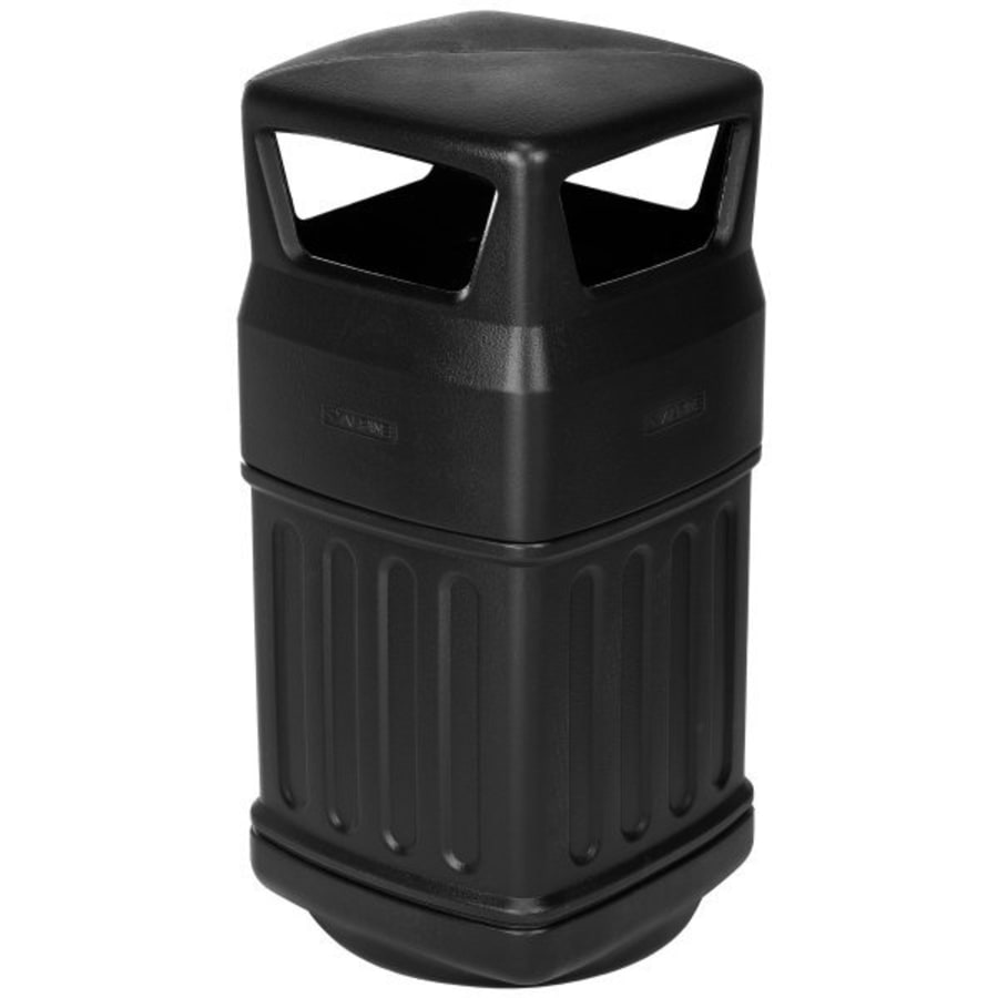 Trash Can, Recessed Panel Trash Receptable 38 Gallon with side opening  keeps the property clean-Great American